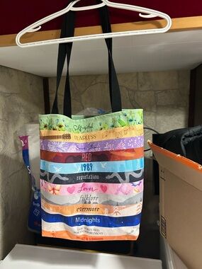 Taylor Swift Stripe Printed Canvas Tote Bag